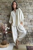 Annie Cushion Cotton Laurie Blouse Panna Cotta
